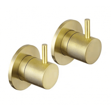 VOS Brushed Brass Wall Valves With Designer Handles DH23089BBR