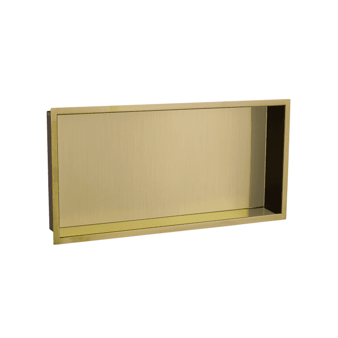 JustTaps VOS Rectangular 600mm Shower Niche - Brushed Brass