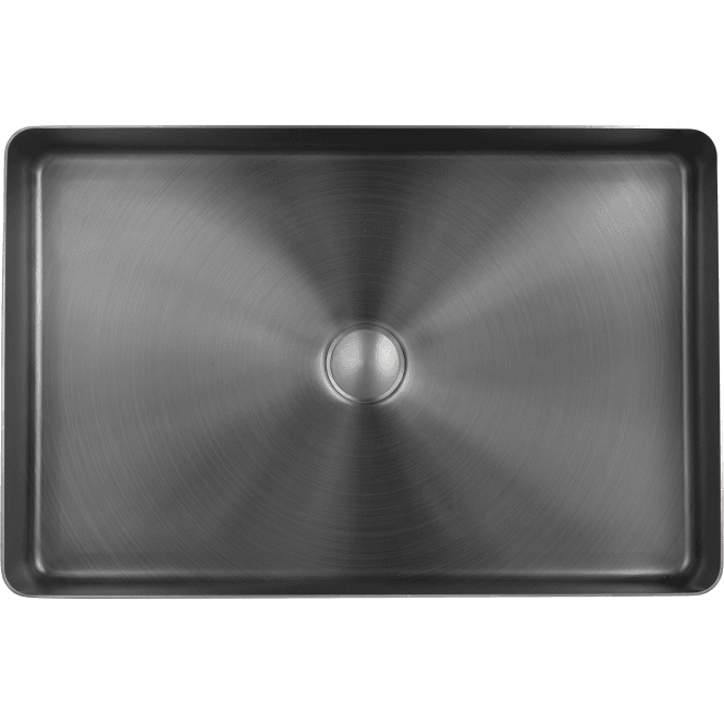 JustTaps VOS Rectangular Counter Top Basin With Unslotted Waste - Brushed Black