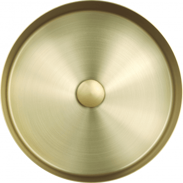 VOS Round Counter Top Basin With Unslotted Waste - Brushed Brass