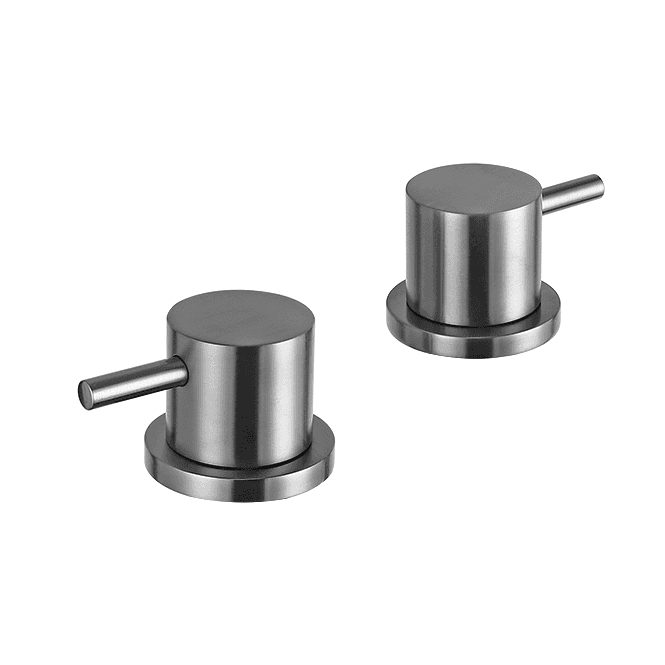 JustTaps VOS Round Deck Mounted Panel Valves - Brushed Black