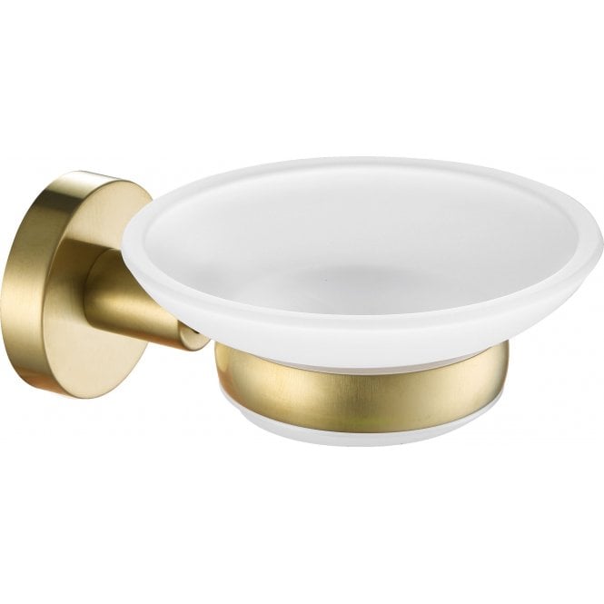 JustTaps VOS Round Soap Dish And Holder - Brushed Brass