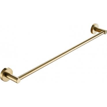 VOS Round Wall Mounted 600mm Towel Rail - Brushed Brass