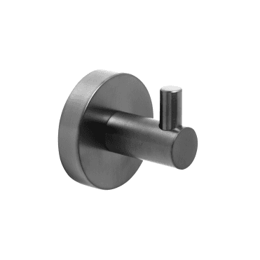 VOS Round Wall Mounted Robe Hook - Brushed Black