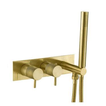VOS Thermostatic Concealed 2 Outlet Designer Shower Valve With Attached Handset