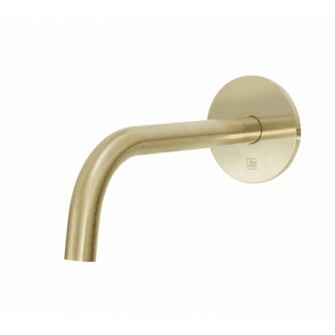 VOS Wall Mounted 250mm Slim Basin Spout - Brushed Brass