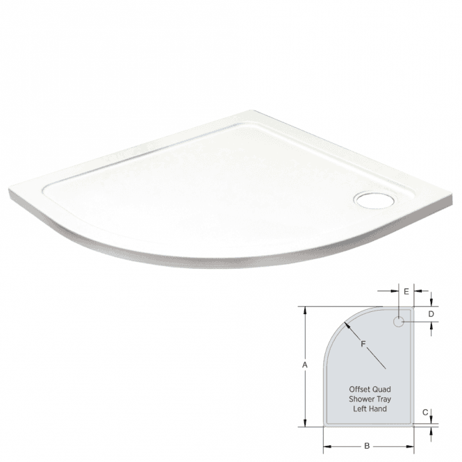 Kartell K-VIT  900 x 800mm LH Quadrant Low Profile Tray