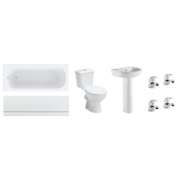 Kartell Essential Bathroom Suite With Basin And Bath Taps
