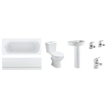 Kartell Essential Bathroom Suite With Bath Taps