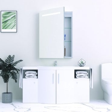 Kartell Prism 700 x 500mm Rectangular LED Mirror Cabinet