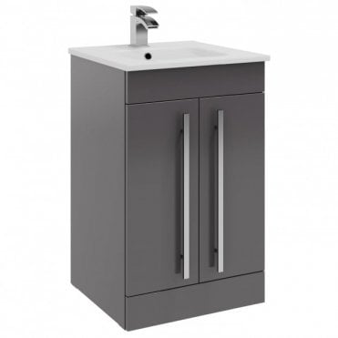 Kartell Purity 390 500mm 2 Door Floor Standing Unit Storm Grey Gloss