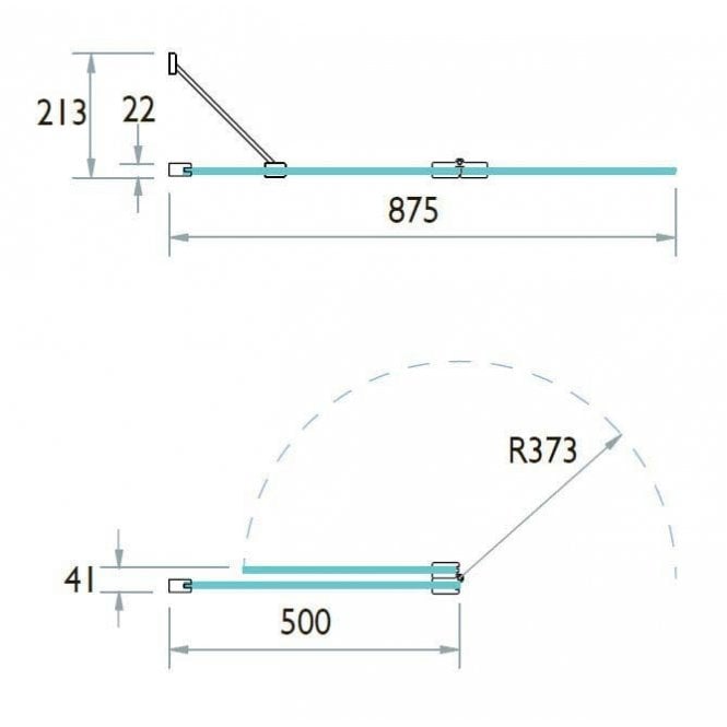 Kudos  2 Panel In-fold Bath Screen 6mm (right hand)