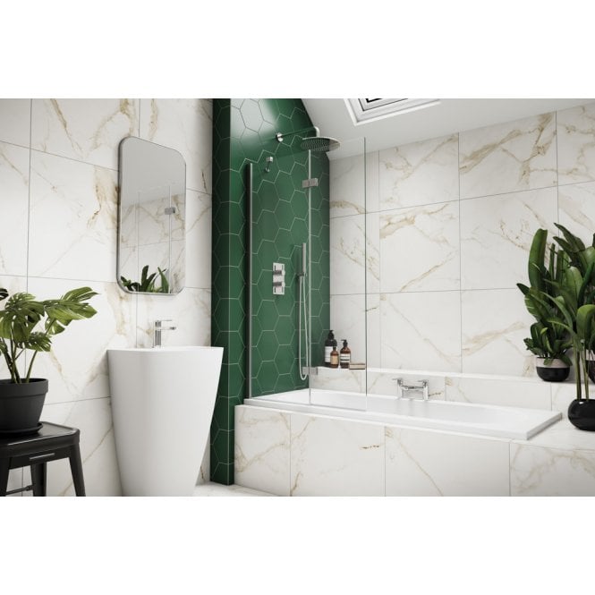 Kudos  Inspire 2 Panel In-fold Bath Screen 6mm - Left Hand - Chrome