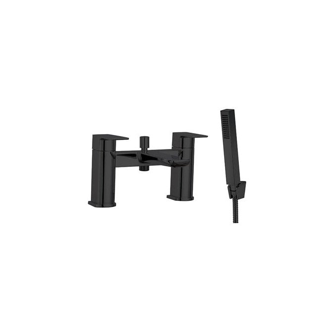 Ledro  Black Matt Deck Mounted Bath Shower Mixer