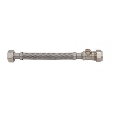 15mm Iso x 1/2"F x 150mm DN10 Normal Bore Tap Connector with Isolated Valve