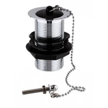 Basin Waste Slotted Black Plug