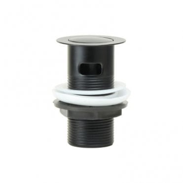 Flat Top 1 1/4" Slotted Click Clack Basin Waste - Matt Black