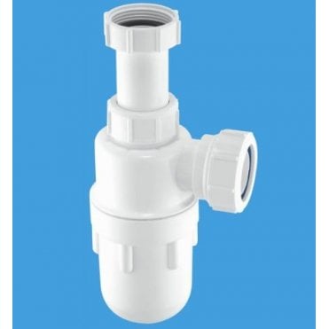 McAlpine 1 1/4" Adjustable Basin Bottle Trap For Furniture & Vanity Units White A10A