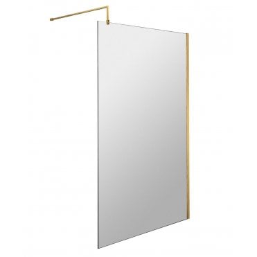 Nuie 1000mm Brushed Brass Wetroom Glass Panel