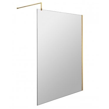 Nuie 1200mm Brushed Brass Wetroom Glass Panel