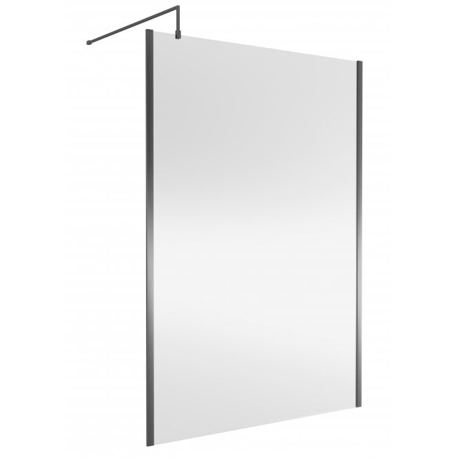 Nuie  1400mm Wetroom Screen Outer Frame 1850x8mm - Brushed Pewter WRSCOGM14