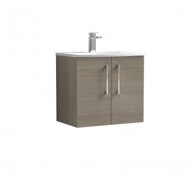 Nuie 600mm Wall Hung 2 Door Vanity & Basin 4 ARN2523G