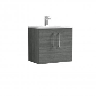 Nuie 600mm Wall Hung 2 Door Vanity & Basin 4 ARN523G
