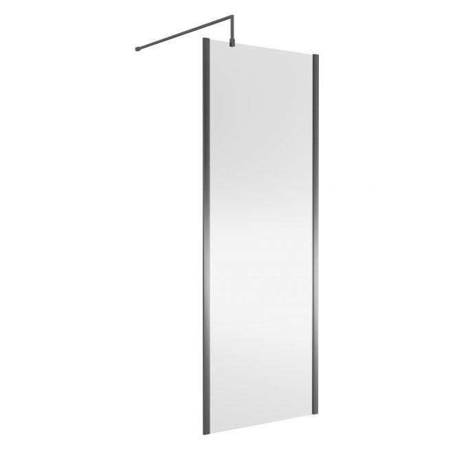 Nuie  760mm Wetroom Screen Outer Frame 1850x8mm - Brushed Pewter WRSCOGM76