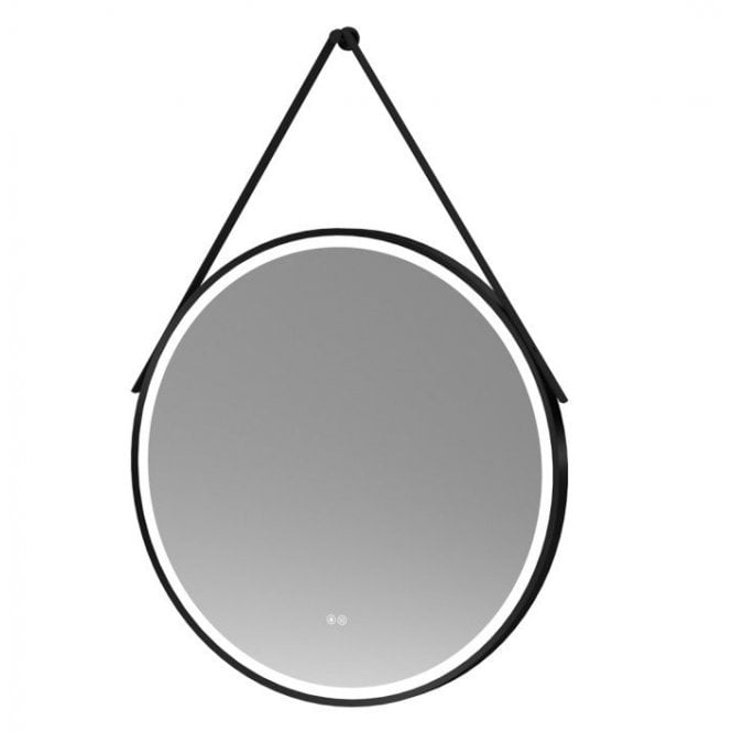 Nuie  800mm Round Illuminated Mirror Black
