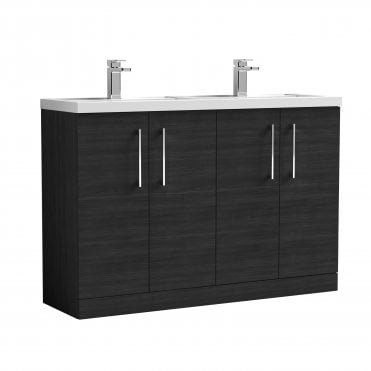 Nuie Arno 1200mm Floor Standing 4 Door Vanity & Double Basin ARN603C