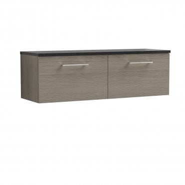 Nuie Arno 1200mm Wall Hung 2-Drawer Vanity & Laminate Worktop ARN2522LSB2