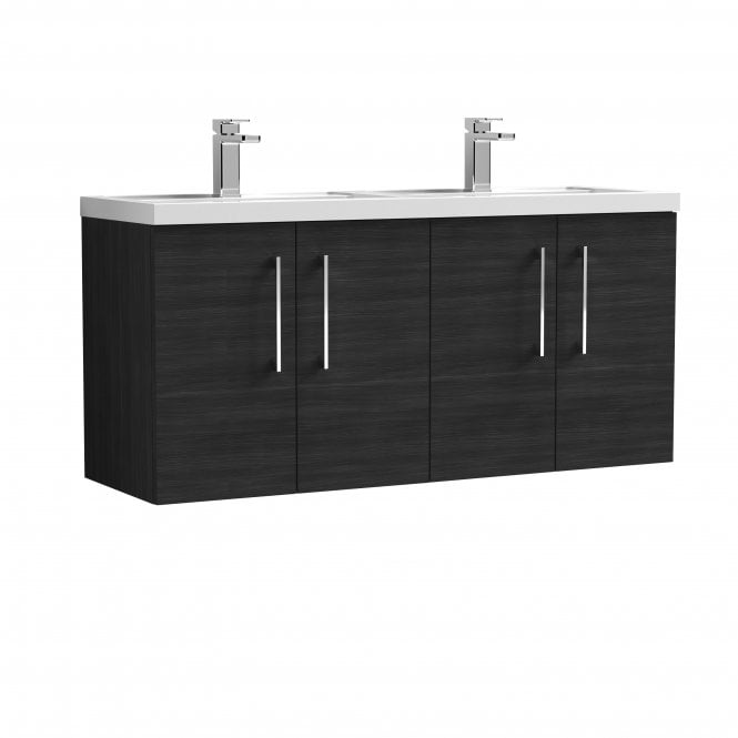 Nuie  Arno 1200mm Wall Hung 4 Door Vanity & Double Basin ARN623C