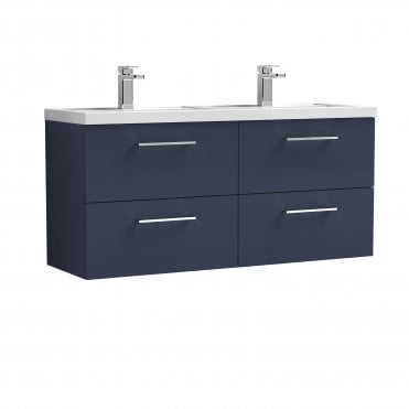 Nuie Arno 1200mm Wall Hung 4-Drawer Vanity & Double Basin ARN2924C