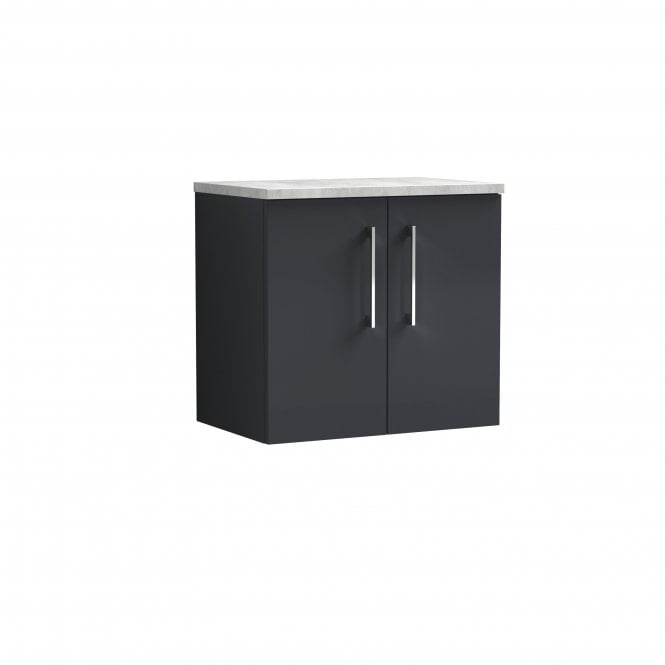 Nuie  Arno 600mm Wall Hung 2 Door Vanity & Laminate Top ARN1423LBG