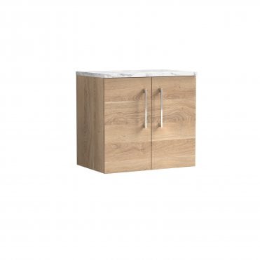 Nuie Arno 600mm Wall Hung 2-Door Vanity & Laminate Worktop ARN3023LCM