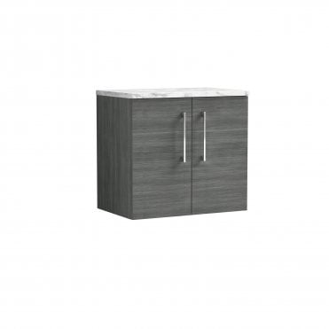 Nuie Arno 600mm Wall Hung 2-Door Vanity & Laminate Worktop ARN523LCM