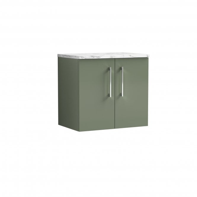 Nuie  Arno 600mm Wall Hung 2-Door Vanity & Laminate Worktop ARN823LCM