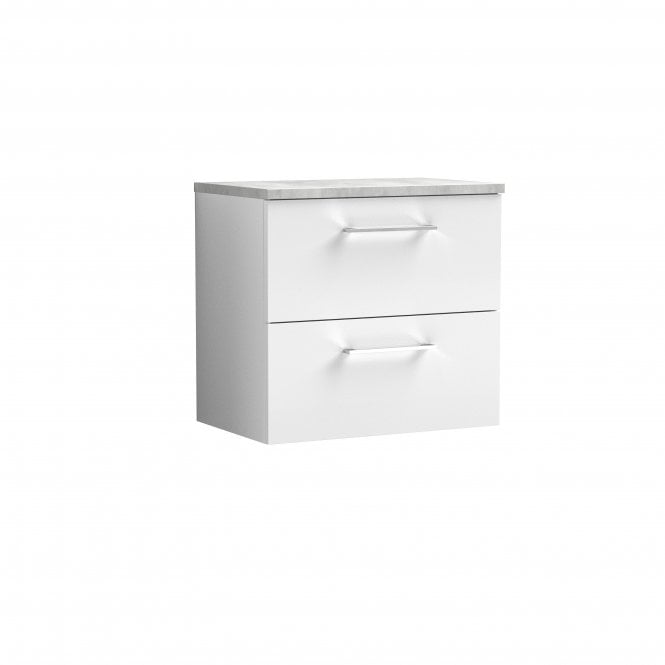 Nuie  Arno 600mm Wall Hung 2 Drawer Vanity & Laminate Top ARN124LBG