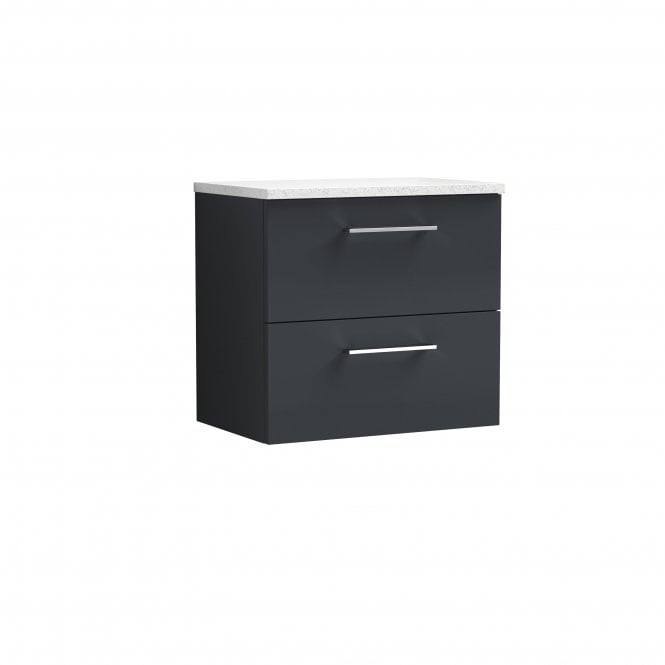Nuie  Arno 600mm Wall Hung 2 Drawer Vanity & Laminate Top ARN1424LSW