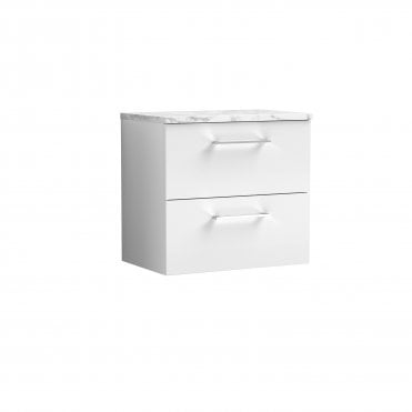 Nuie Arno 600mm Wall Hung 2-Drawer Vanity & Laminate Worktop ARN124LCM