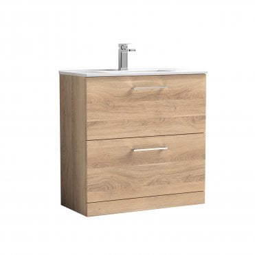 Nuie Arno 800mm Floor Standing 2-Drawer Vanity & Basin 2 ARN3035B