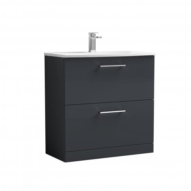 Nuie  Arno 800mm Floor Standing 2 Drawer Vanity & Basin 4 ARN1435G