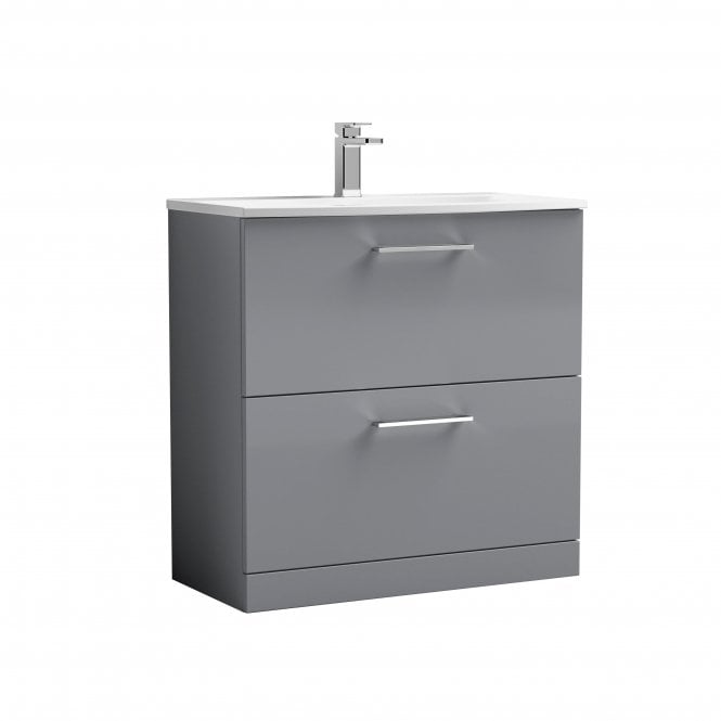 Nuie  Arno 800mm Floor Standing 2 Drawer Vanity & Basin 4 ARN2235G