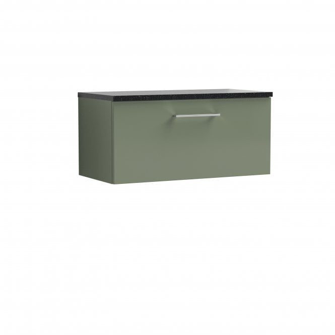 Nuie  Arno 800mm Wall Hung 1 Drawer Vanity & Laminate Top ARN825LSB