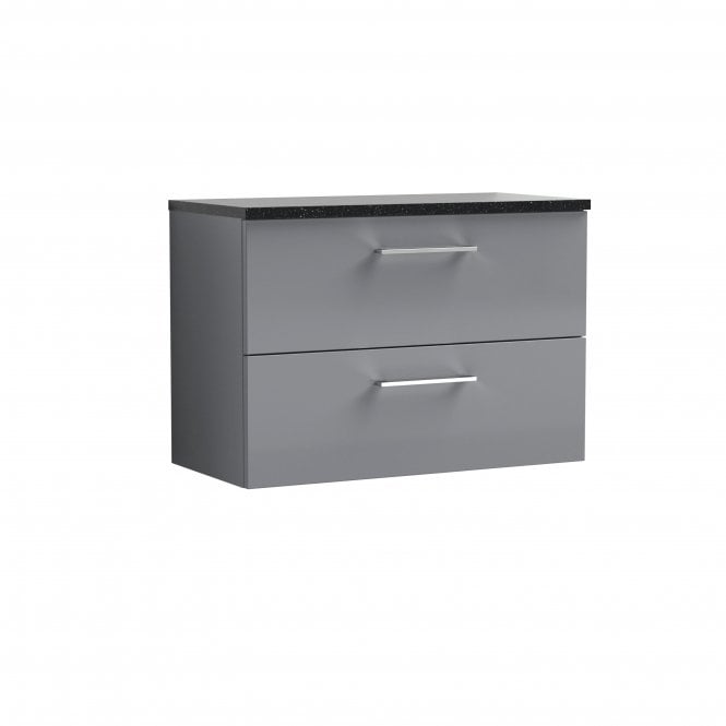 Nuie  Arno 800mm Wall Hung 2 Drawer Vanity & Laminate Top ARN2226LSB