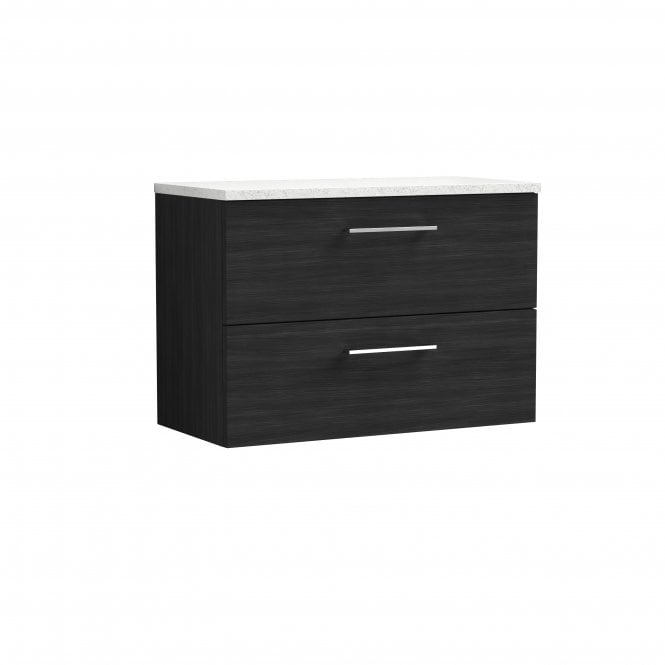 Nuie  Arno 800mm Wall Hung 2 Drawer Vanity & Laminate Top ARN626LSW