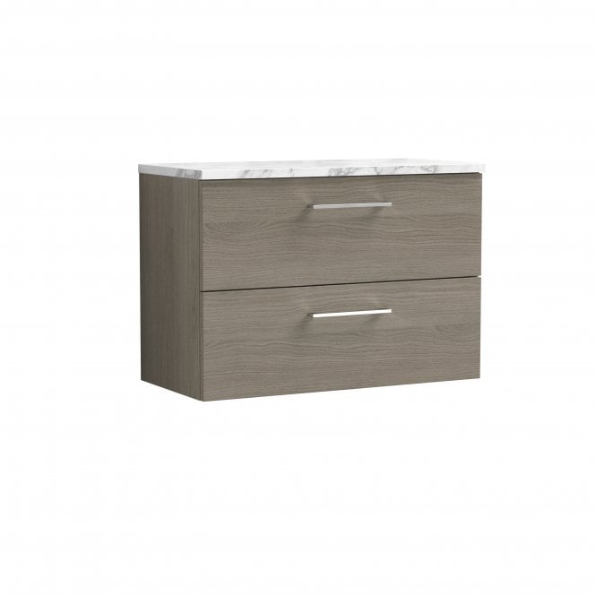 Nuie  Arno 800mm Wall Hung 2-Drawer Vanity & Laminate Worktop ARN2526LCM