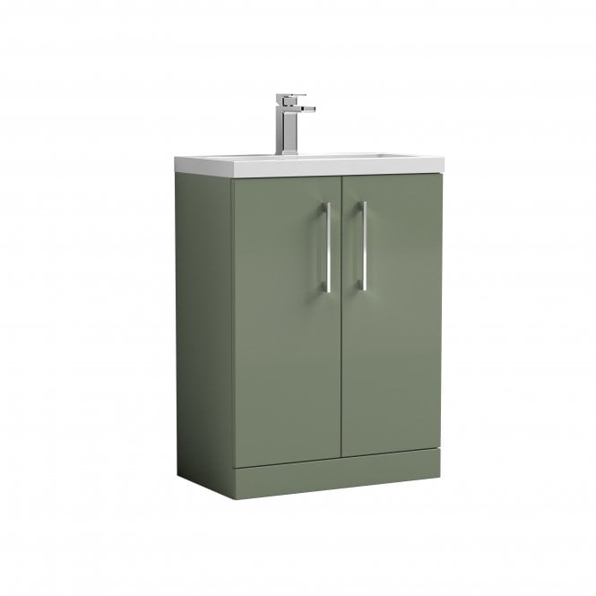 Nuie  Arno Compact 600mm Floor Standing 2 Door Vanity & Ceramic Basin PAL119E