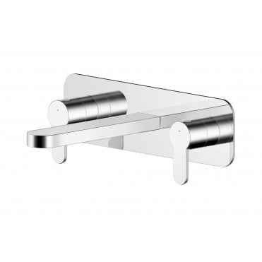 Nuie Arvan Wall Mounted 3 Tap Hole Basin Mixer With Plate ARV350