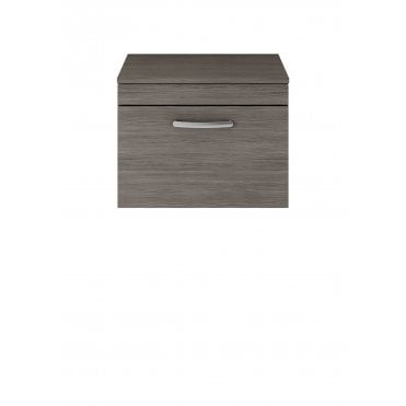 Nuie Athena Brown Grey Avola 600mm Wall Hung Vanity With Worktop